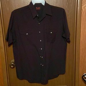 Men’s black short sleeve button down shirt sz lrg